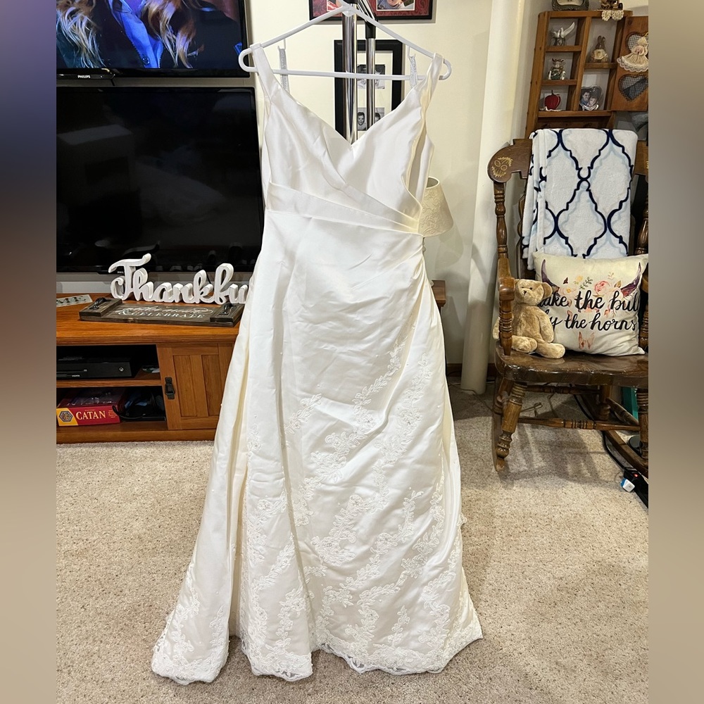 Ivory Satin Wedding Gown